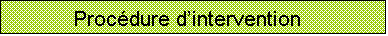 Zone de Texte: Procdure dintervention   

